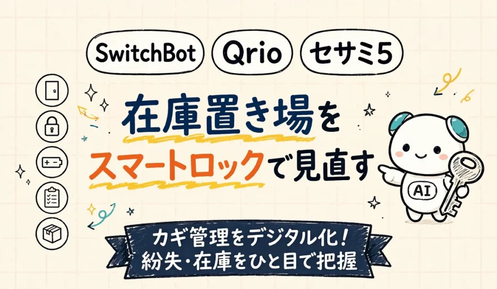 SwitchBot・Qrio Lock・セサミ5のスマートロックで在庫置き場のカギ管理を見直すサムネイル